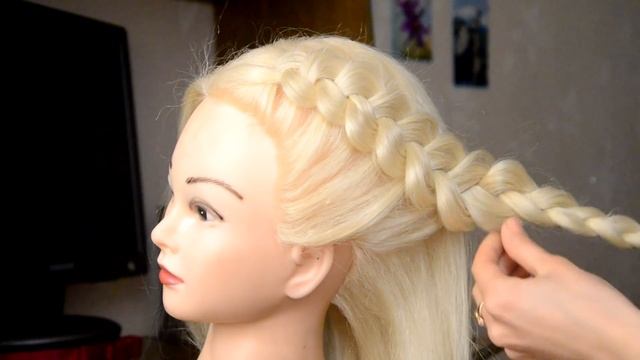 Повседневная прическа с плетением. смотреть онлайн