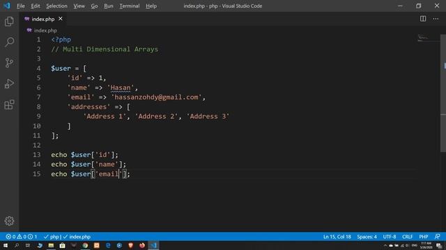4 Multi Dimensional Arrays | PHP смотреть онлайн