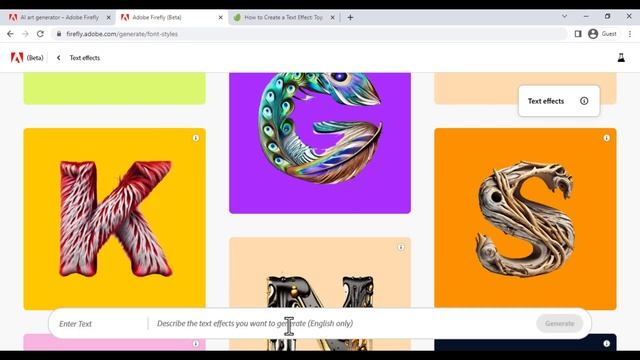 Adobe FireFly Text Effects