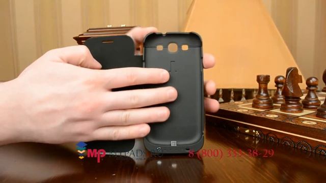 Чехол книжка со встроенной усиленной мощной батарей аккумулятором 3200mAh для Samsung Galaxy S3 i93 смотреть онлайн