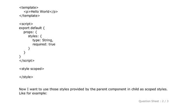 CSS : How to pass styles to child component and use it as scoped style in Vue? смотреть онлайн