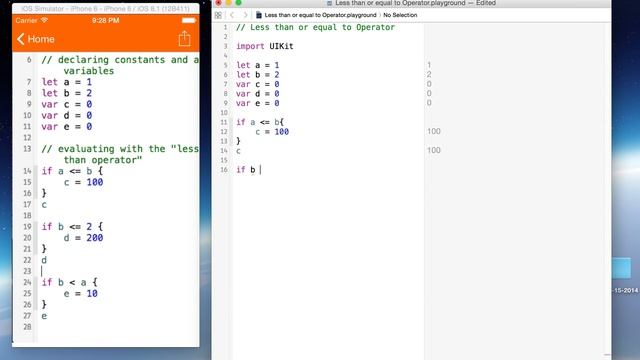 Less than or equal to operator (Swift Programming Language Reference) смотреть онлайн