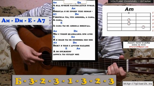 Дворовая - Как над речкой расстилается туман (Разбор на гитаре) смотреть онлайн