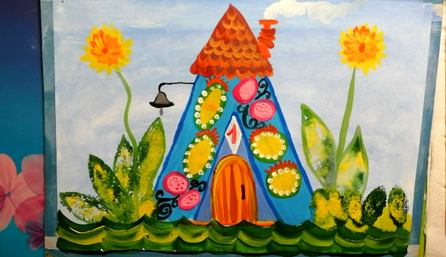 Как нарисовать домик из буквы. смотреть онлайн