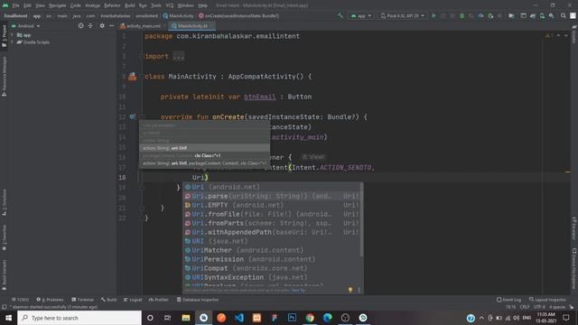 Email Intent in Android Studio | Kotlin | Android Tutorials смотреть онлайн