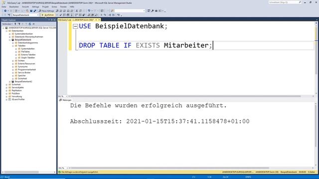 Tabellen und Datenbanken entfernen - Microsoft SQL Server Tutorial (Deutsch) #7 смотреть онлайн