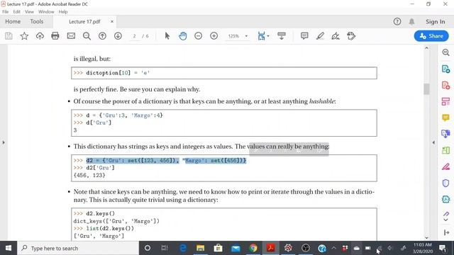 CS1 Lecture 17 (Dictionaries(2): part1) смотреть онлайн