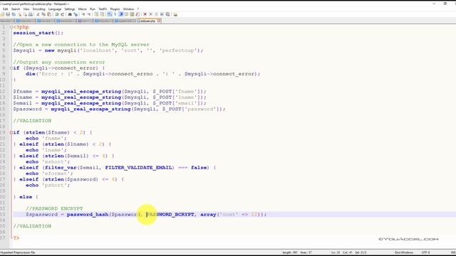 PHP & AJAX Project - PHP Validation & Encryption | Tutorial смотреть онлайн