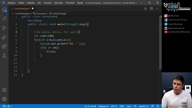 Você sabe usar BREAK e CONTINUE em Java? [Aprenda nesta aula] - Curso de Java - Aula 23 смотреть онлайн