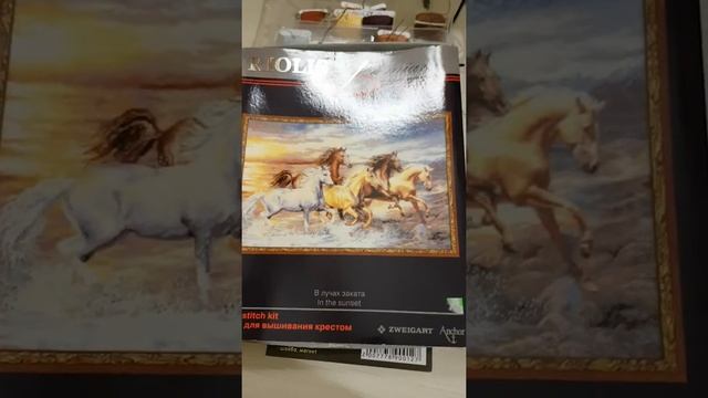 Законченная работа"Белые лебеди". от фирмы " Риолис". Мои процессы вязания, алзная мазайка вышивки. смотреть онлайн