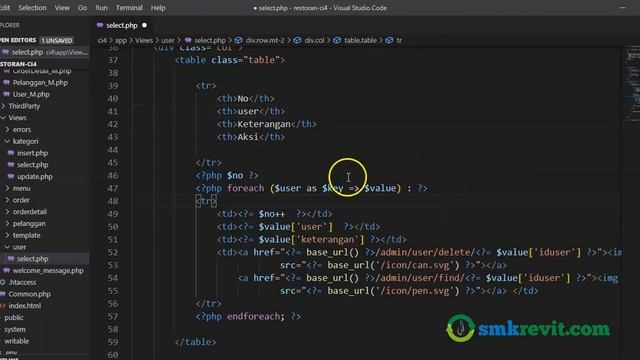 Tutorial CodeIgniter 4 - 42 - Aplikasi Restoran CI 4 - Select User смотреть онлайн