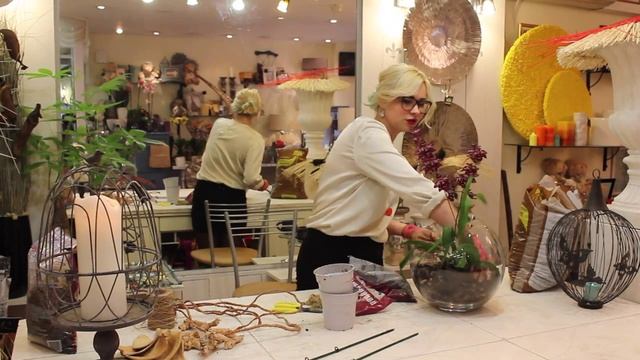 Анастасия Егорова, композиция из орхидей в круглой вазе смотреть онлайн