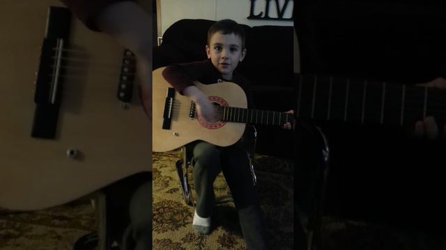 Learning to play guitar #kids смотреть онлайн
