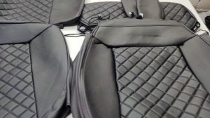 Чехлы на сиденья Opel Astra H 2004-2011 универсал (с перед.подл.) Экокожа, черная, отсрочка РОМБ