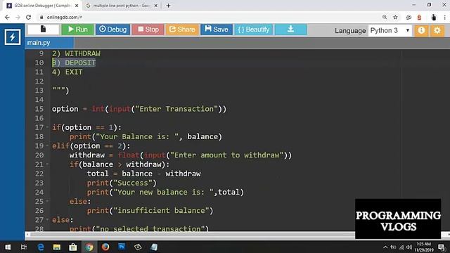 Python Tutorial Simple ATM Program (Tagalog) смотреть онлайн