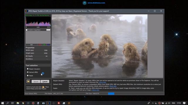 Repair Corrupted RAW (NEF, CR2, CR3, RAF, CRW, ORF, ARW Etc.) Photos With JPEG-Repair Toolkit V 2.5