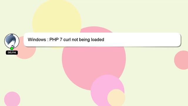 Windows : PHP 7 curl not being loaded смотреть онлайн