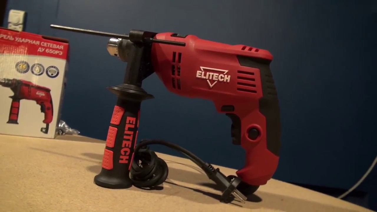 Распаковка Дрель ударная ELITECH ДУ 650 РЭ смотреть онлайн