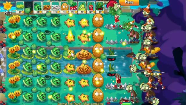 PVZ 3 PAK SURVIVAL POOL HARD 10 FLAGS FULL HD V2 смотреть онлайн