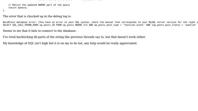 Wordpress: Database SQL Error, Should Work (2 Solutions!!) смотреть онлайн