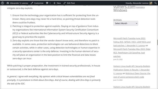 Vulnerability Management news and publications #1 смотреть онлайн