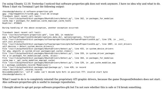Ubuntu: software-properties-gtk does not start смотреть онлайн