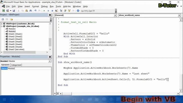 Excel VBA for Beginners Vol 2 - 3 The Cell and Range Objects | D-Tuorial смотреть онлайн