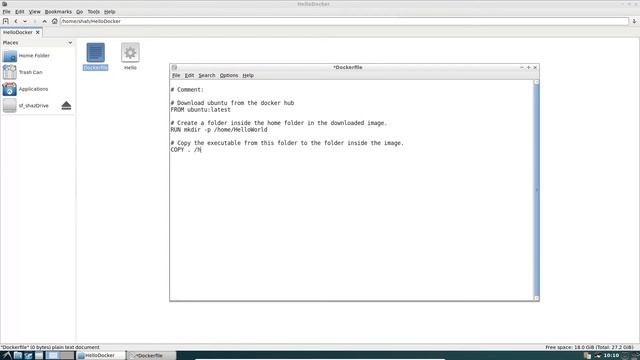 Create and run docker image from scratch (HelloWorld.cc) смотреть онлайн
