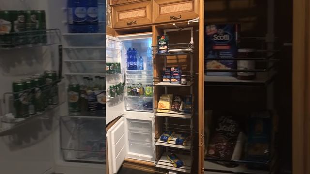 Встроенных холодильник и колонка с выдвижными сетками в кухне смотреть онлайн