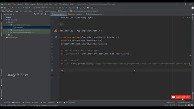How to Implement Live Uri VideoView Player using Kotlin | Android | Kotlin | Make it Easy смотреть онлайн