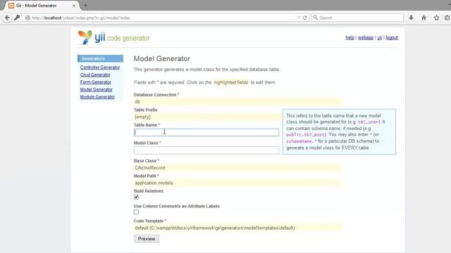 Configure Gii in Yii Framework смотреть онлайн