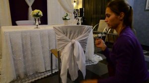 МК как декорировать стул для свадьбы  Варианты с получехлом