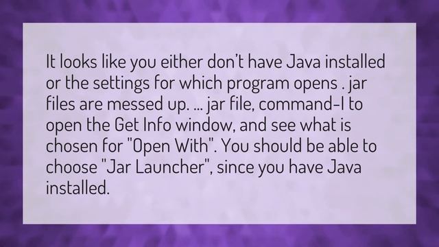 Why can't I open jar files on my Mac? смотреть онлайн