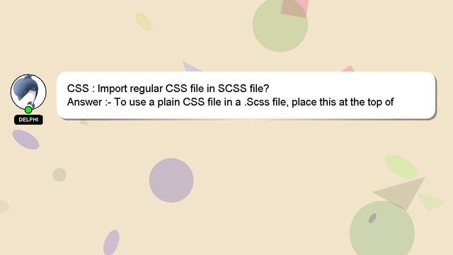 CSS : Import regular CSS file in SCSS file? смотреть онлайн