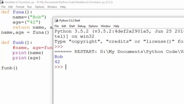 Passing variables between functions in Python смотреть онлайн