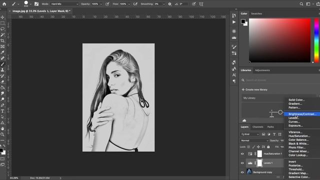 Convert Image into A Pencil Sketch - Photoshop tutorials смотреть онлайн