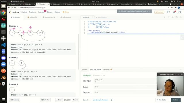 LeetCode 141 Linked List Cycle - Python смотреть онлайн