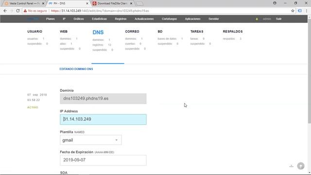 Cómo crear y configurar dns en vestaCP смотреть онлайн