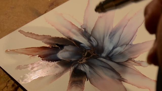 Alcohol Ink Art - Flower Technique Video