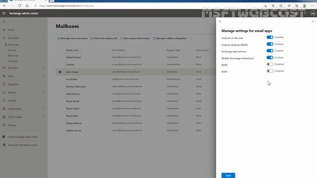 31. Disable POP and IMAP for all Mailboxes in Exchange Online | Microsoft 365 смотреть онлайн