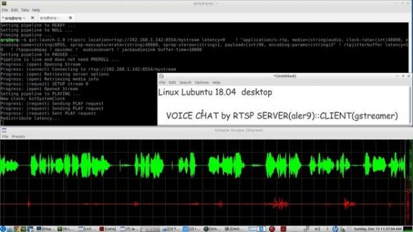 VOICE CHAT by RTSP Server Client using the rtsp-simple-server from Alessandro Ros & Gstreamer Clien