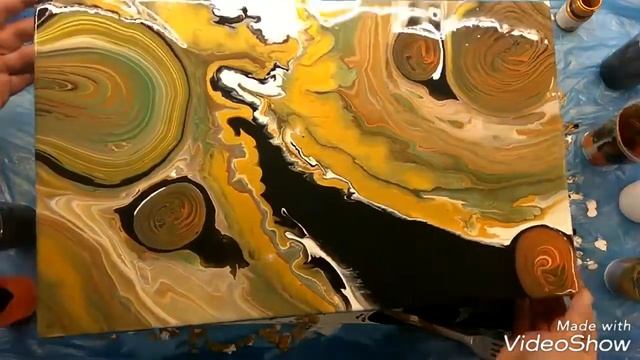 Fluid Art Заливка акрилом . Картина 