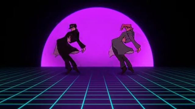 расслабьтесь и посмотрите как Джотаро с Какёином танцуют