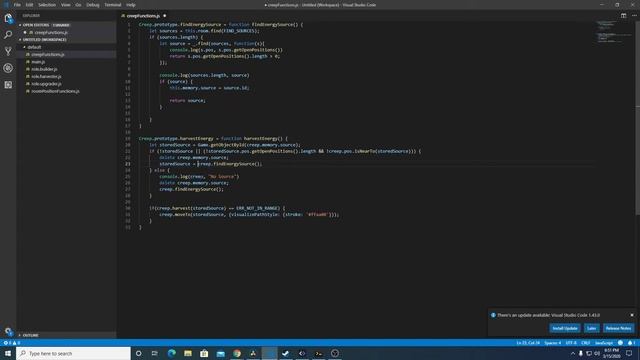 Screeps Tutorial - Part 6 - Creep Harvest Energy Prototype Using the Previous Functions смотреть онлайн