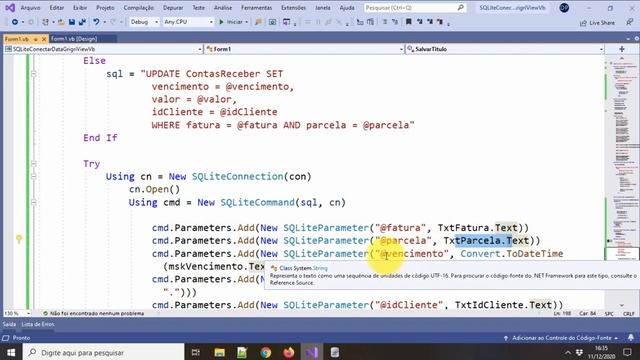 SQLite - CRUD - Inserir, alterar, excluir e consulta com VB.Net. Visual Basic .Net смотреть онлайн