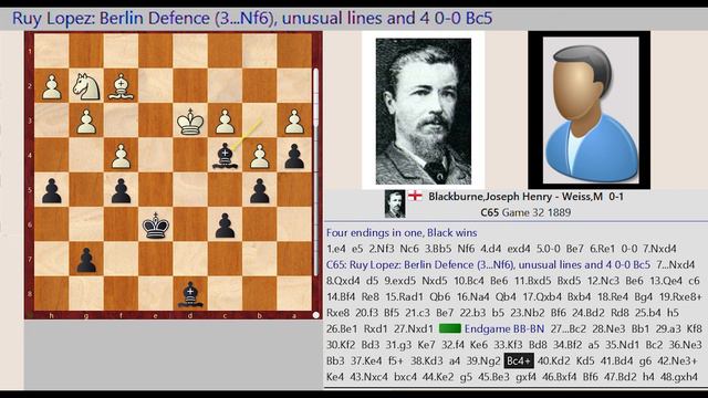 Four Endings in One || Blackburne vs Weiss, New York 1889 || IRVING CHERNEV смотреть онлайн
