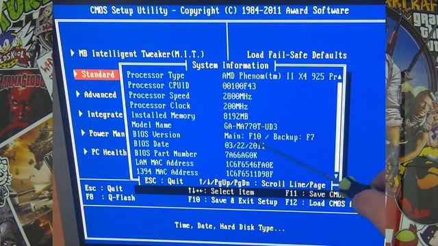 Обновление BIOS на материнской плате BIOS GA-MA770T-UD3 rev 1.4 смотреть онлайн