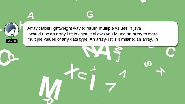 Array : Most lightweight way to return multiple values in java смотреть онлайн