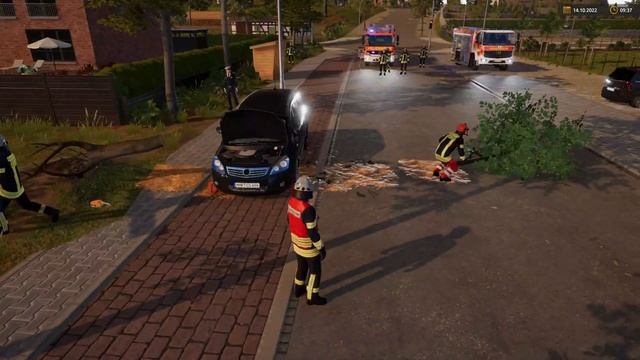 Emergency call 112 – the fire fighting simulation 2 volunteer firefigh - A tree fell on a car смотреть онлайн
