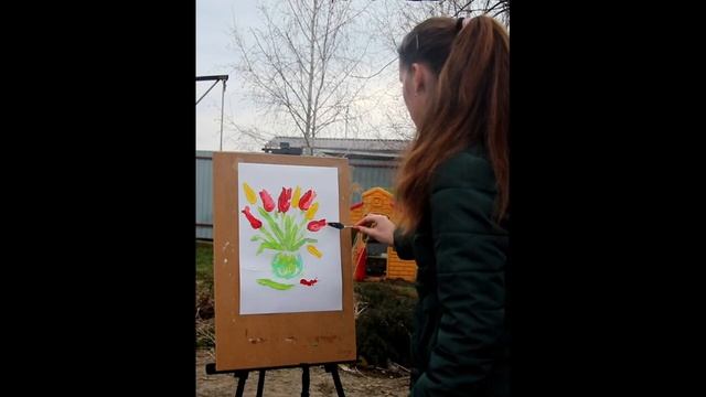 Мастер-класс по рисованию мастихином _Тюльпаны_ смотреть онлайн